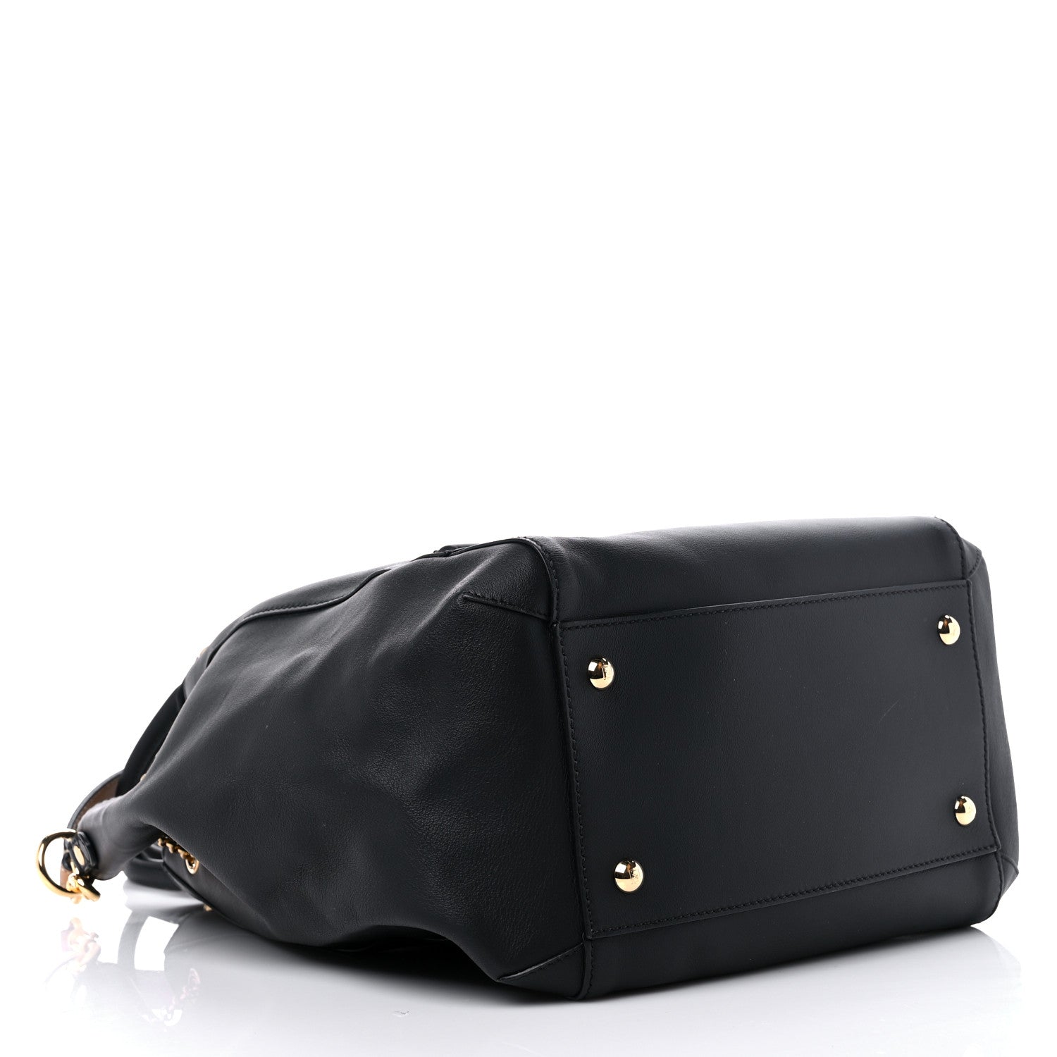 Fendi Vitello Grace King Karligraphy Chain Bucket Bag Black Bisquit 4 of 16