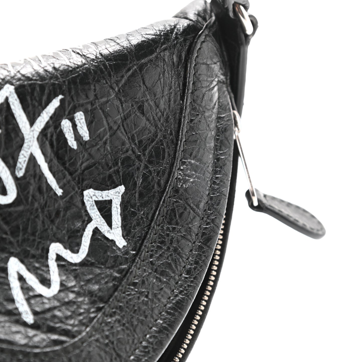 Agneau Arena Graffiti All Over XS Souvenir Belt Bag Black White