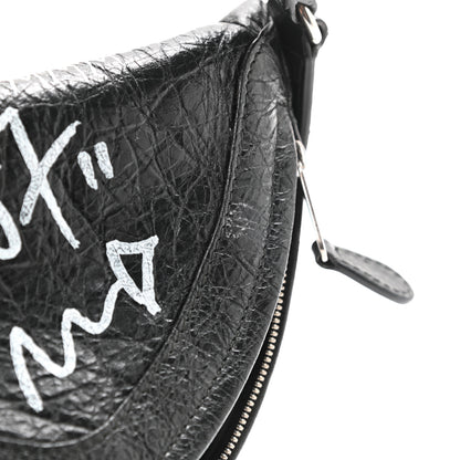 Balenciaga Agneau Arena Graffiti All Over XS Souvenir Belt Bag Black White 13 of 13