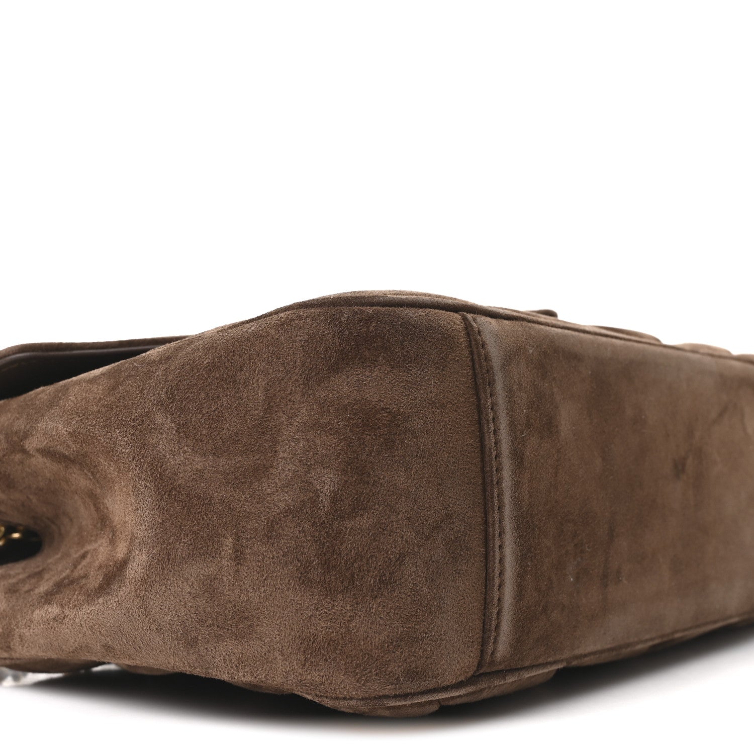 Saint Laurent Suede Chevron Quilted Medium LouLou Bark Brown 10 of 12