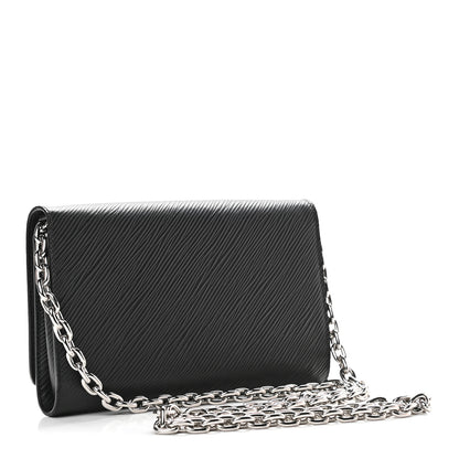 Louis Vuitton Epi Twist Chain Wallet Black 3 of 8