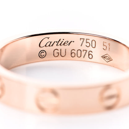Cartier 18K Pink Gold 3.5mm LOVE Wedding Band Ring 51 5.75 4 of 4