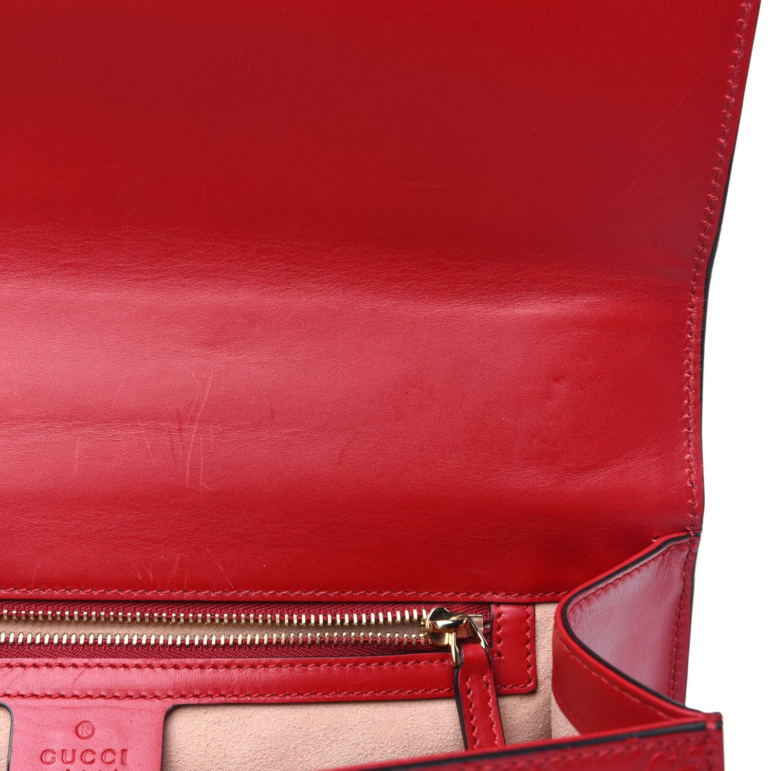 Gucci Guccissima Medium Padlock Shoulder Bag Hibiscus Red 8 of 16