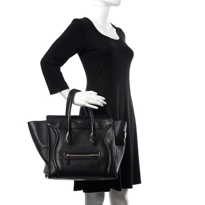 Celine Smooth Calfskin Mini Luggage Black 2 of 12