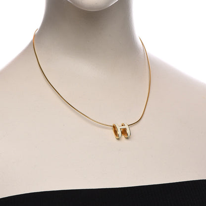 Hermes Lacquered Gold Pop H Pendant Necklace Pannacotta 2 of 6