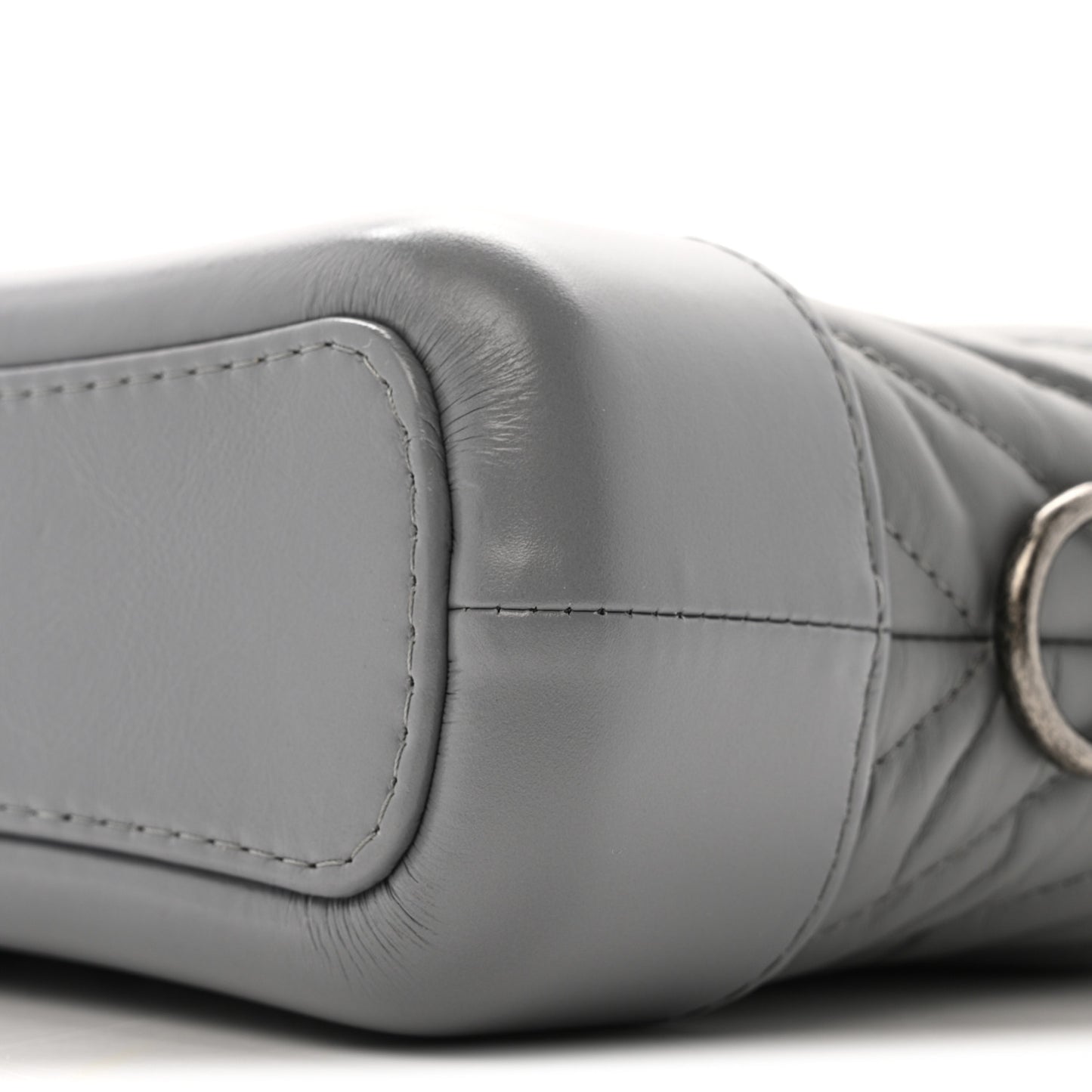 Aged Calfskin Chevron Quilted Small Gabrielle Hobo Grey