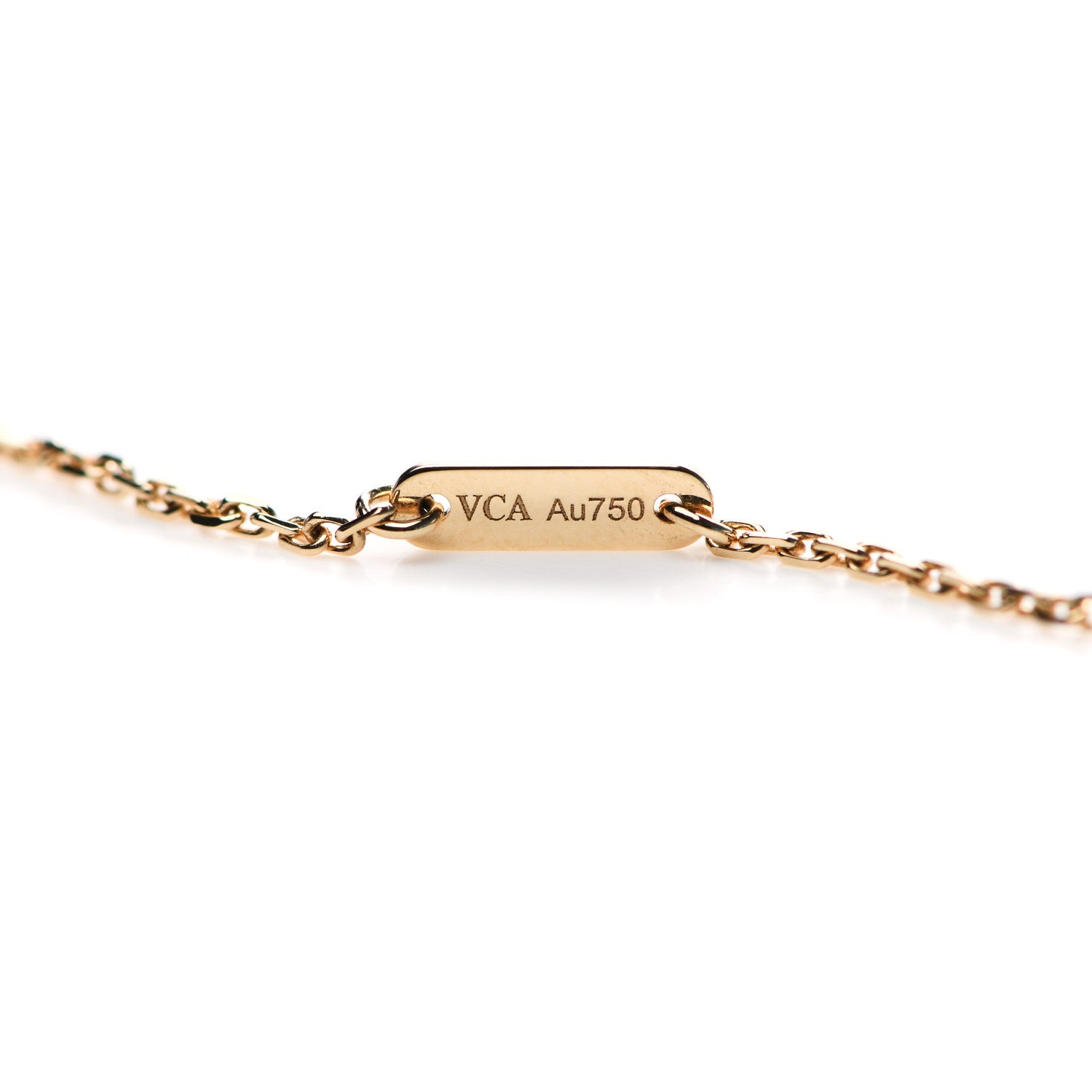 Van Cleef & Arpels 18K Yellow Gold Mother of Pearl Sweet Alhambra Pendant Necklace 5 of 6