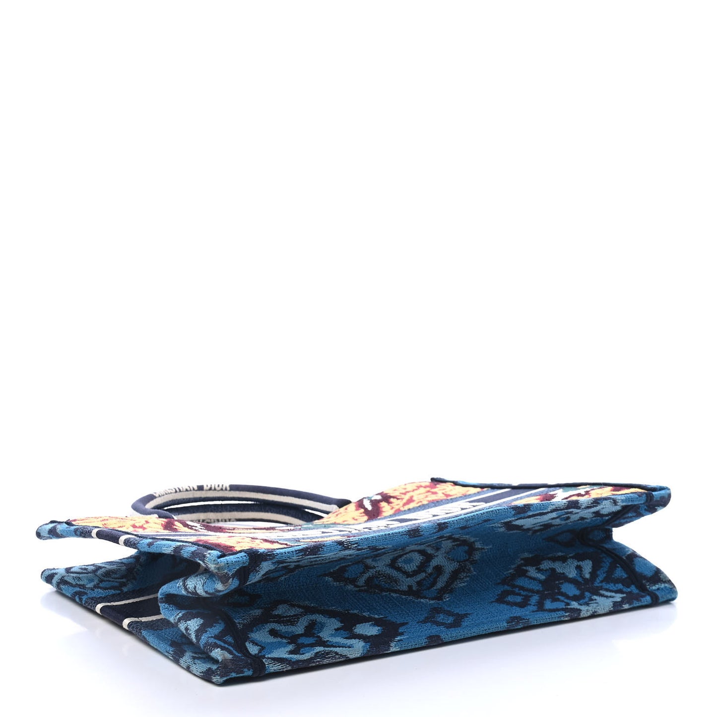 Canvas Embroidered Paisley Medium Book Tote Blue Multicolor