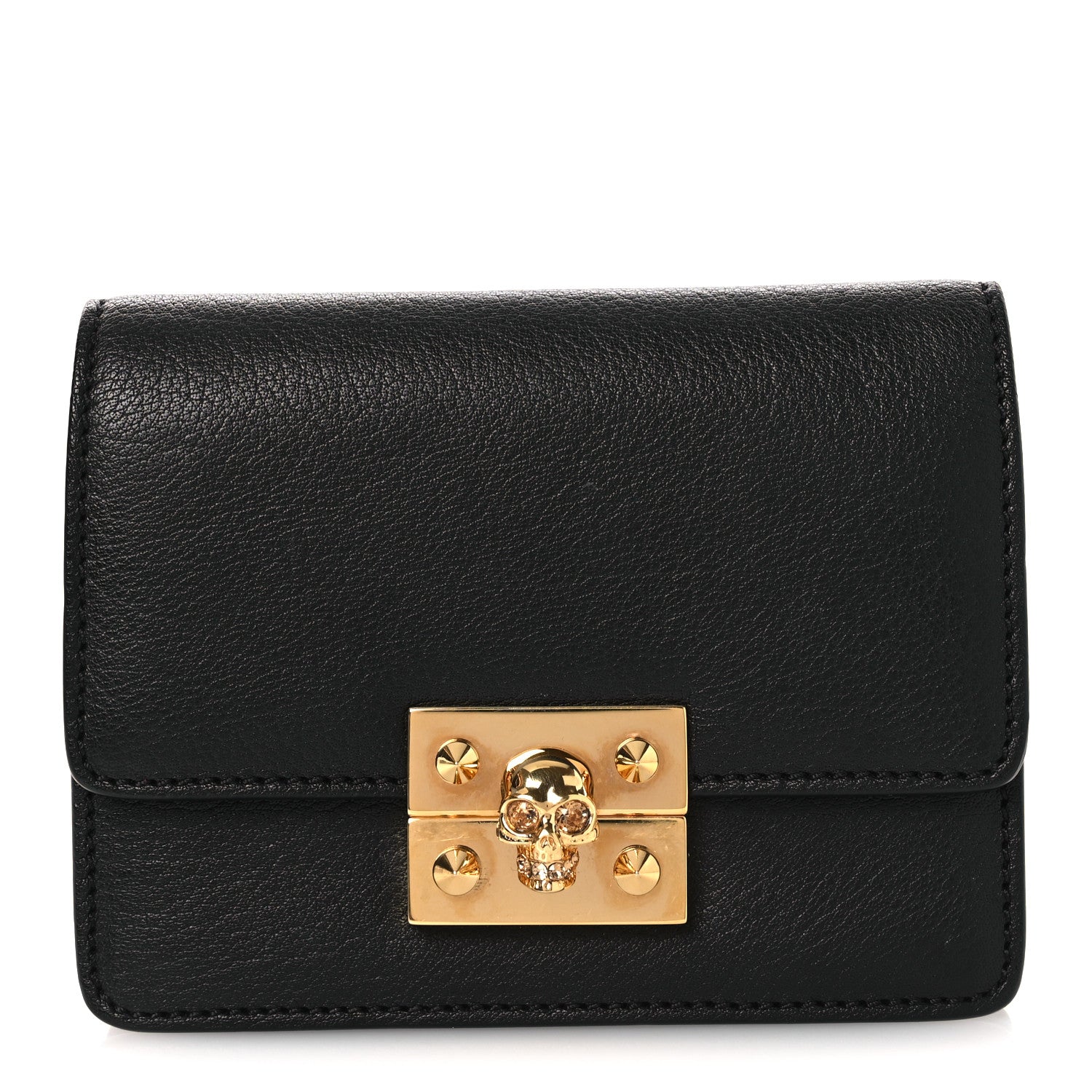 Alexander McQueen Calfskin Skull Mini Clutch Black 2 of 18