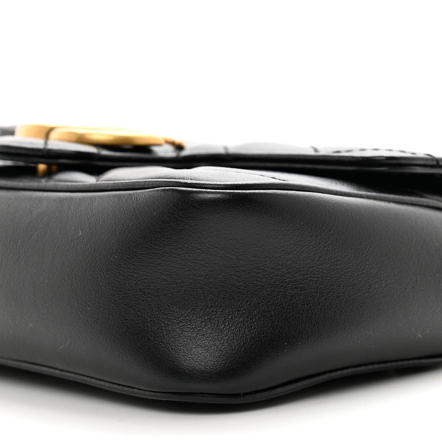Gucci Calfskin Matelasse Super Mini GG Marmont Shoulder Bag Black 10 of 10