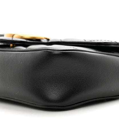 Gucci Calfskin Matelasse Super Mini GG Marmont Shoulder Bag Black 10 of 10