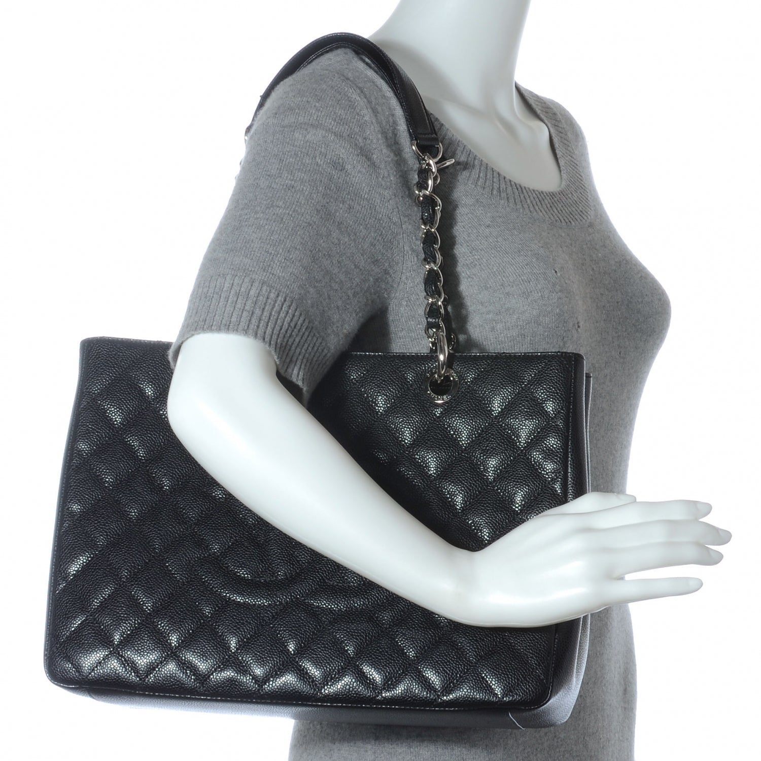 Chanel Caviar Grand Shopping Tote GST Black 2 of 7