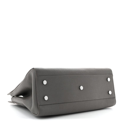 Saint Laurent Grained Calfskin Medium Cabas Rive Gauche Fog 4 of 12