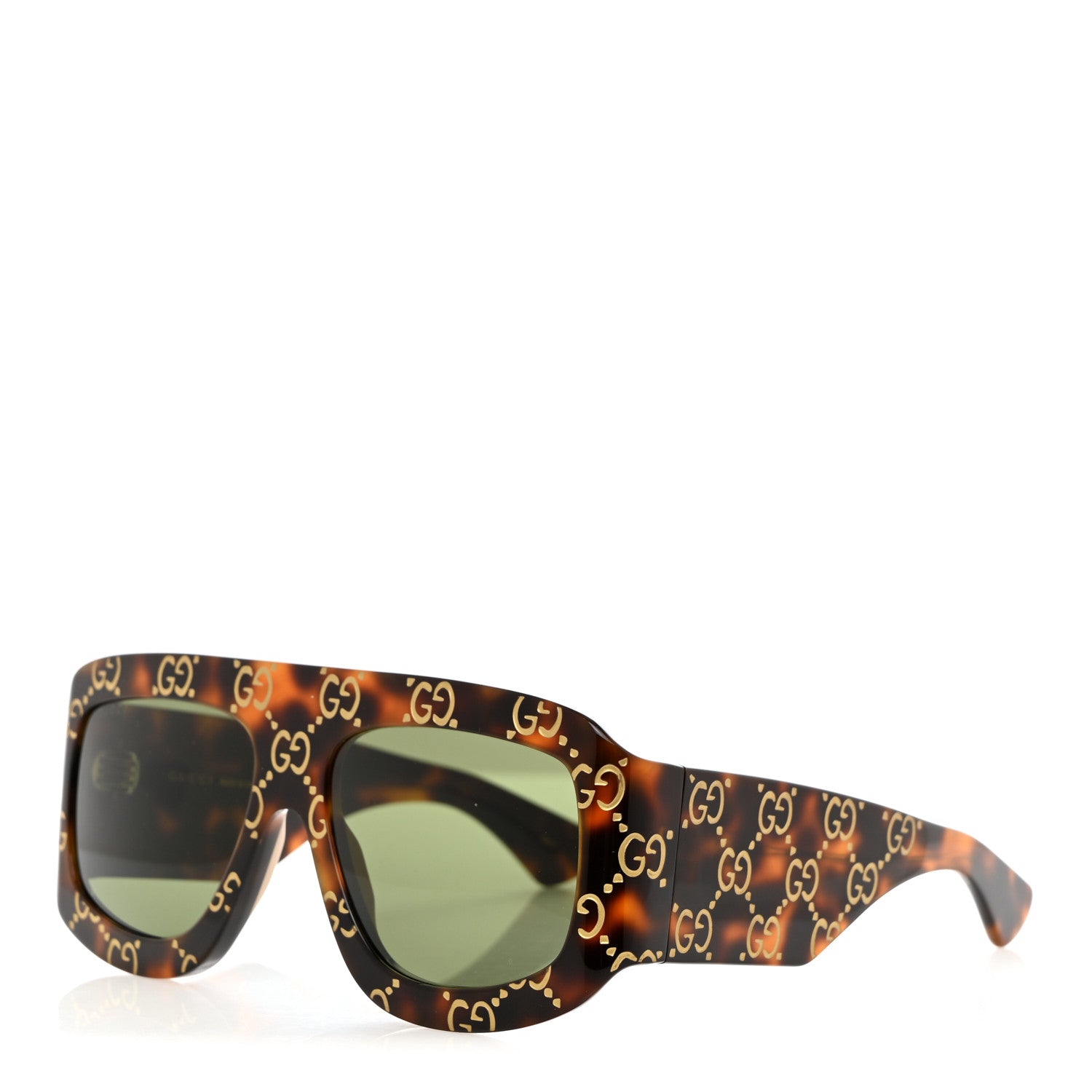 Gucci Acetate Monogram Shield Sunglasses GG0983S Havana 1 of 7