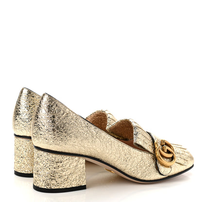 Gucci Galassia GG Marmont Fringe 50mm Loafer Pumps 36.5 Platino 4 of 9