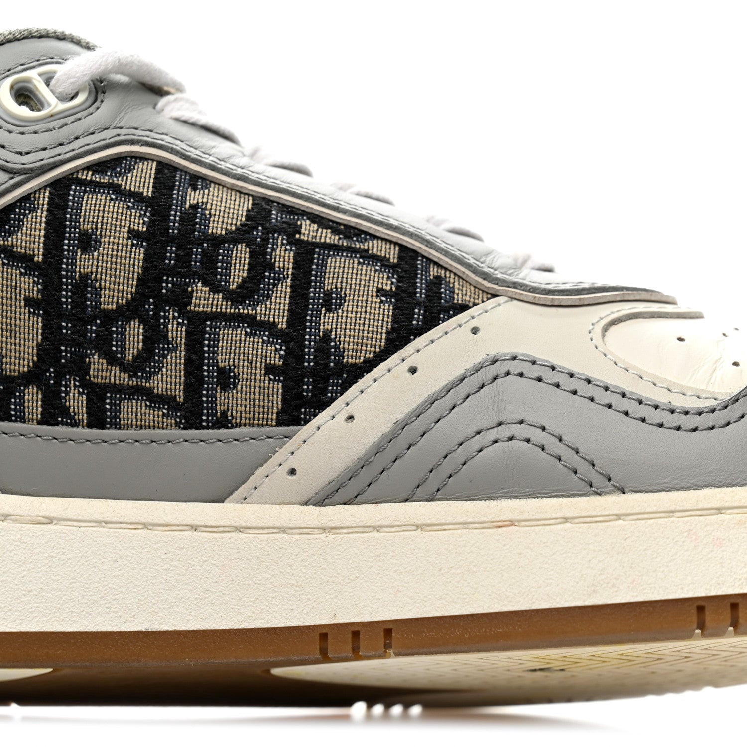 Christian Dior Smooth Calfskin Jacquard Oblique Mens B27 Low Top Sneakers 43 Beige Blue 12 of 15