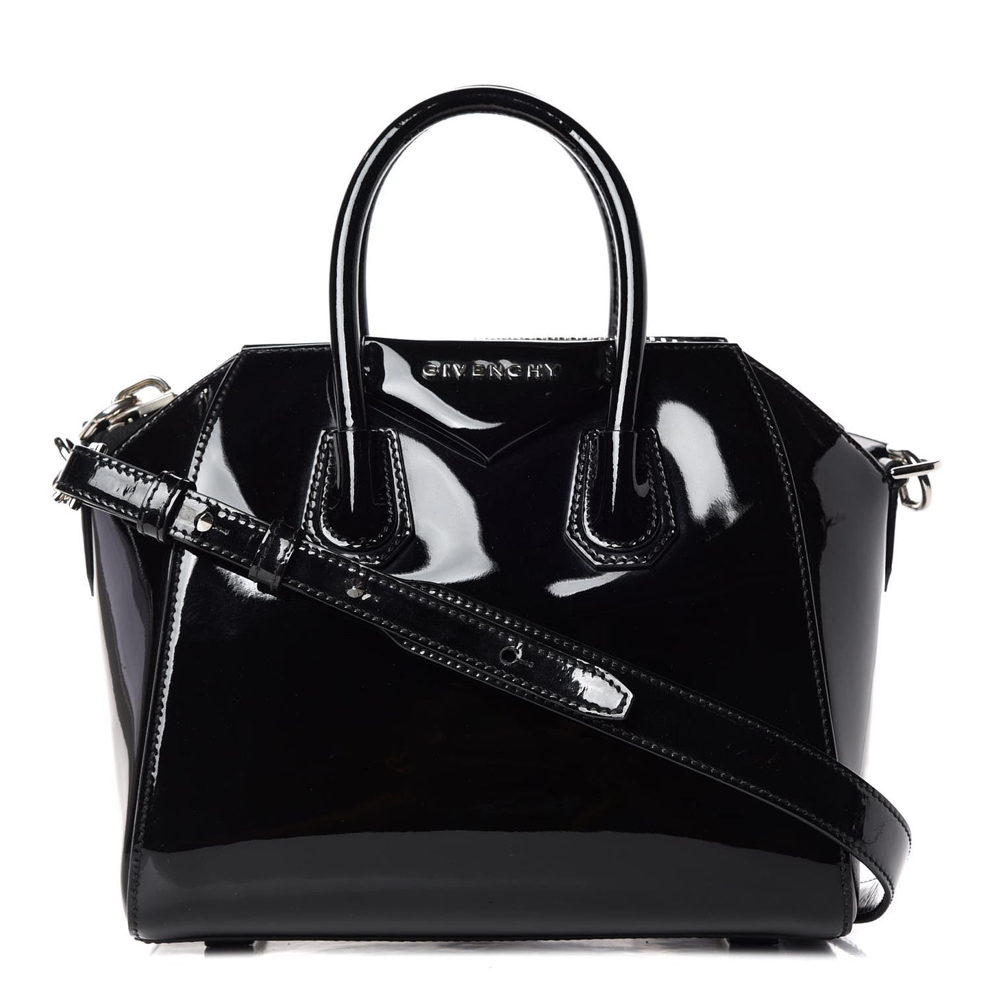Patent Calfskin Mini Antigona Black