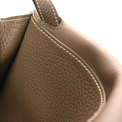 Hermes Taurillon Clemence Halzan 25 Etoupe 7 of 10