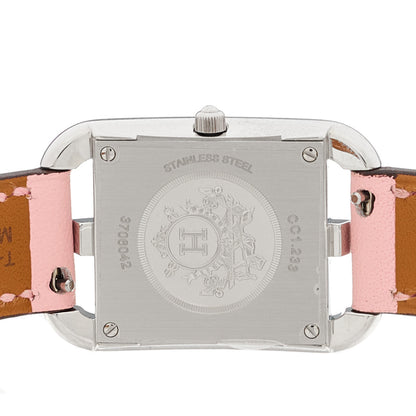 Hermes Stainless Steel Swift Diamond Pink Sapphire Mother of Pearl 23mm Cape Cod Quartz Watch Rose Sakura 4 of 5