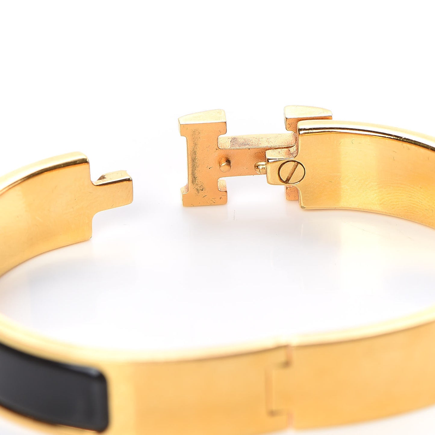 Enamel Narrow Clic Clac H Bracelet PM Black
