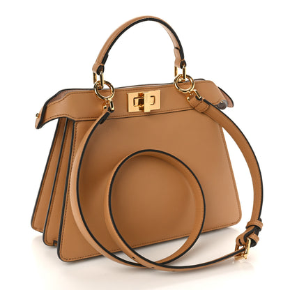 Fendi Vitello Seta Nappa Bi-Color Small Peekaboo I SEE U Satchel Miele Scuro Light Rose Ghianda 3 of 9