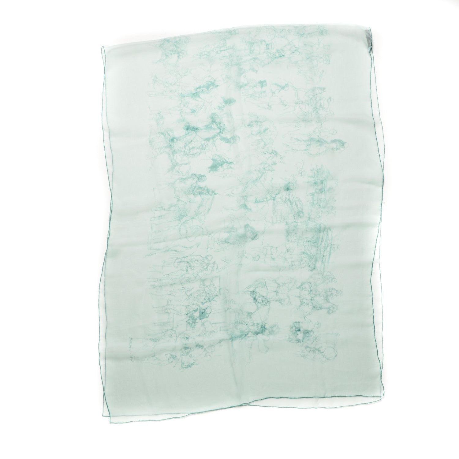 Hermes Silk Mousseline Stole 5 of 5