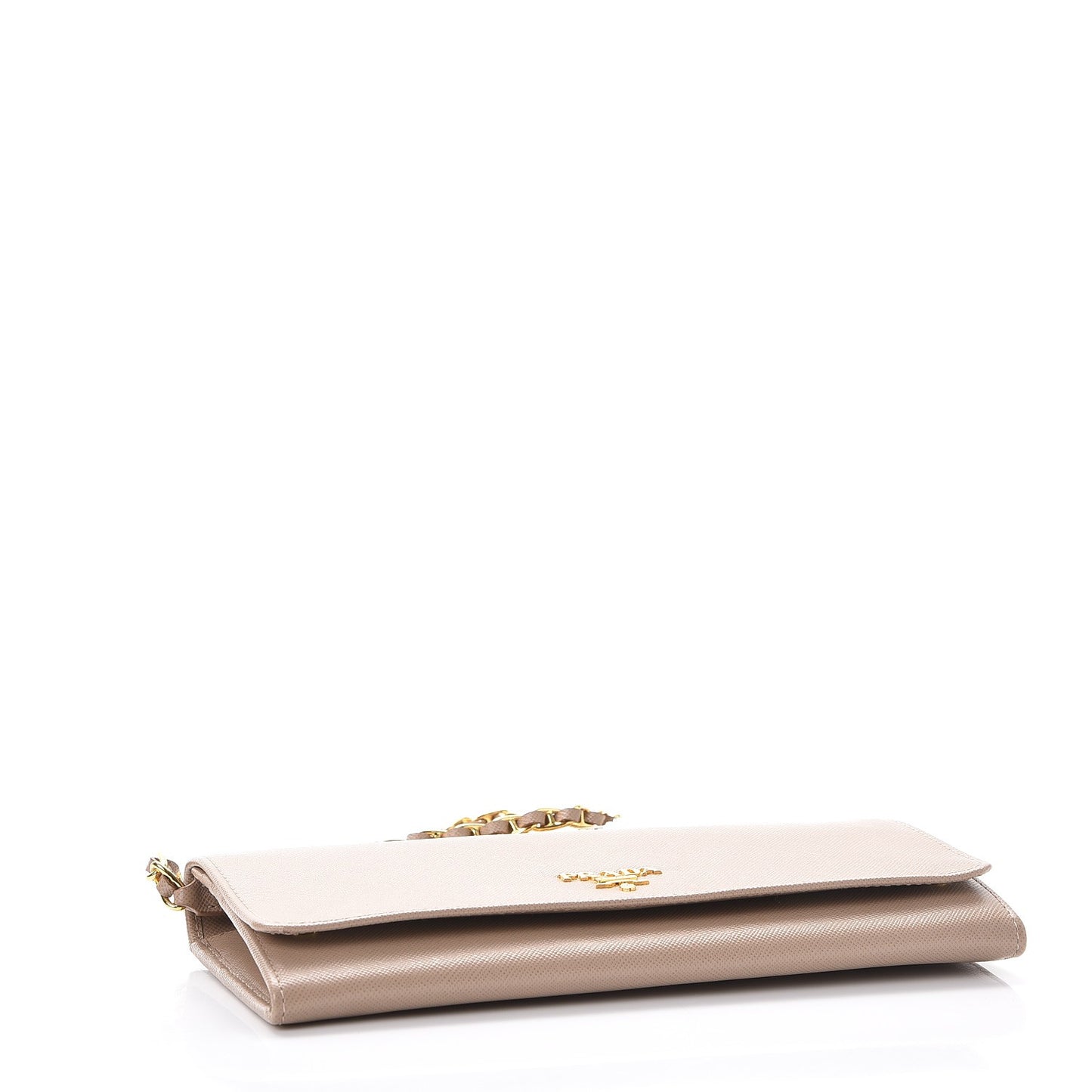 Saffiano Metal Oro Chain Wallet Cammeo