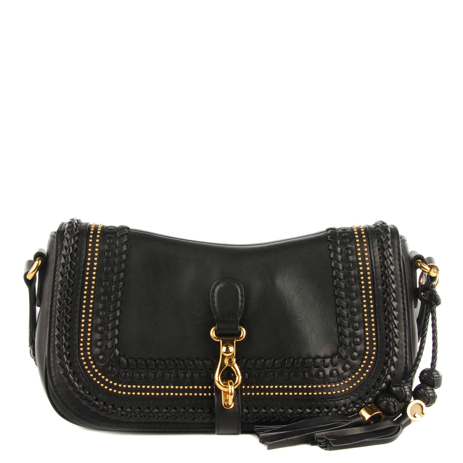 Gucci Calfskin Handmade Medium Flap Shoulder Bag Black 1 of 7