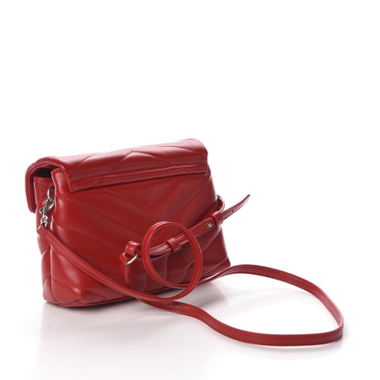 Saint Laurent Calfskin Y Quilted Monogram Toy Loulou Crossbody Bag Rouge Eros 3 of 10