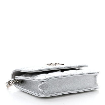 Chanel Metallic Lambskin Crystal Quilted Star Chain Belt Bag Silver 4 of 12