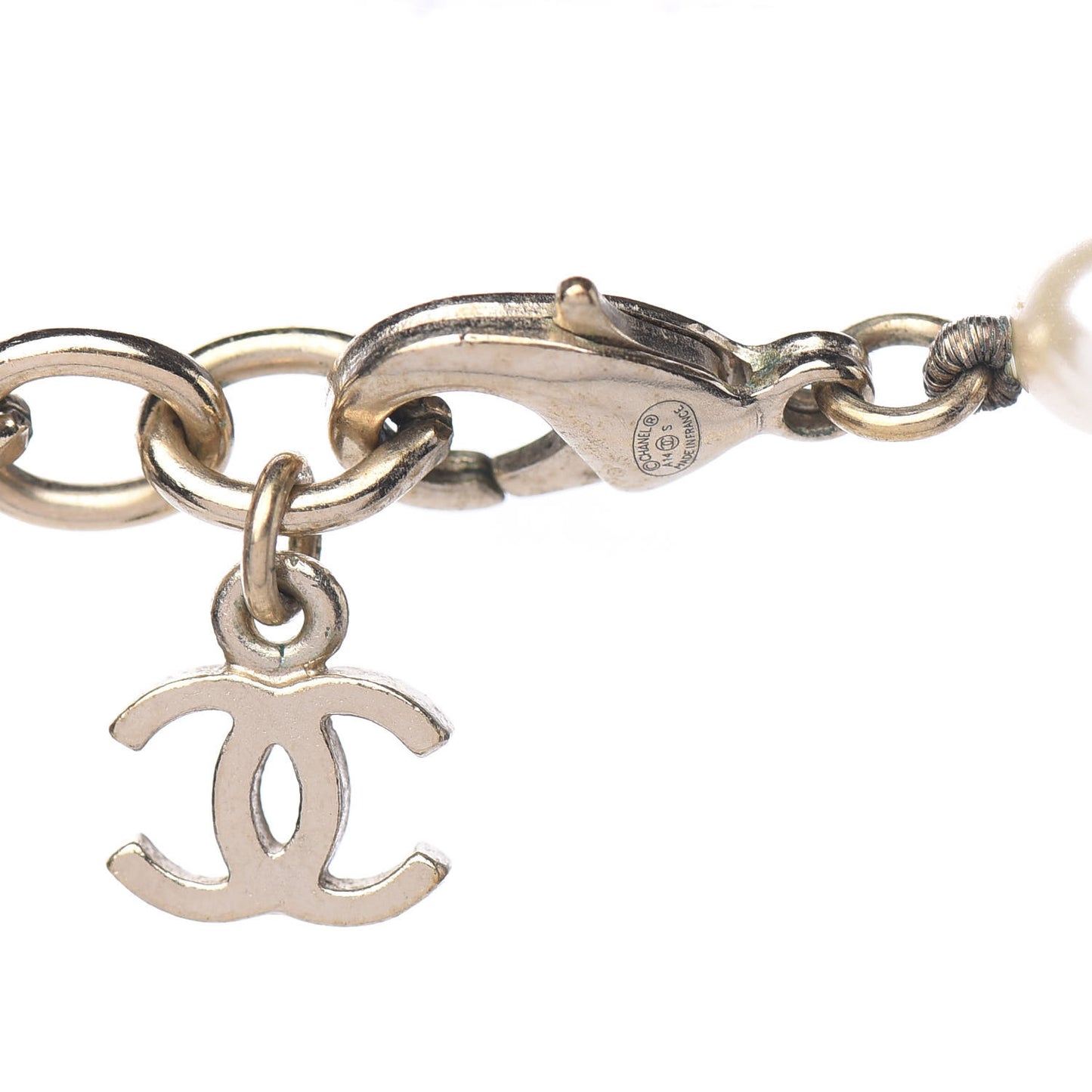 Graduated Pearl CC Short Necklace Gold