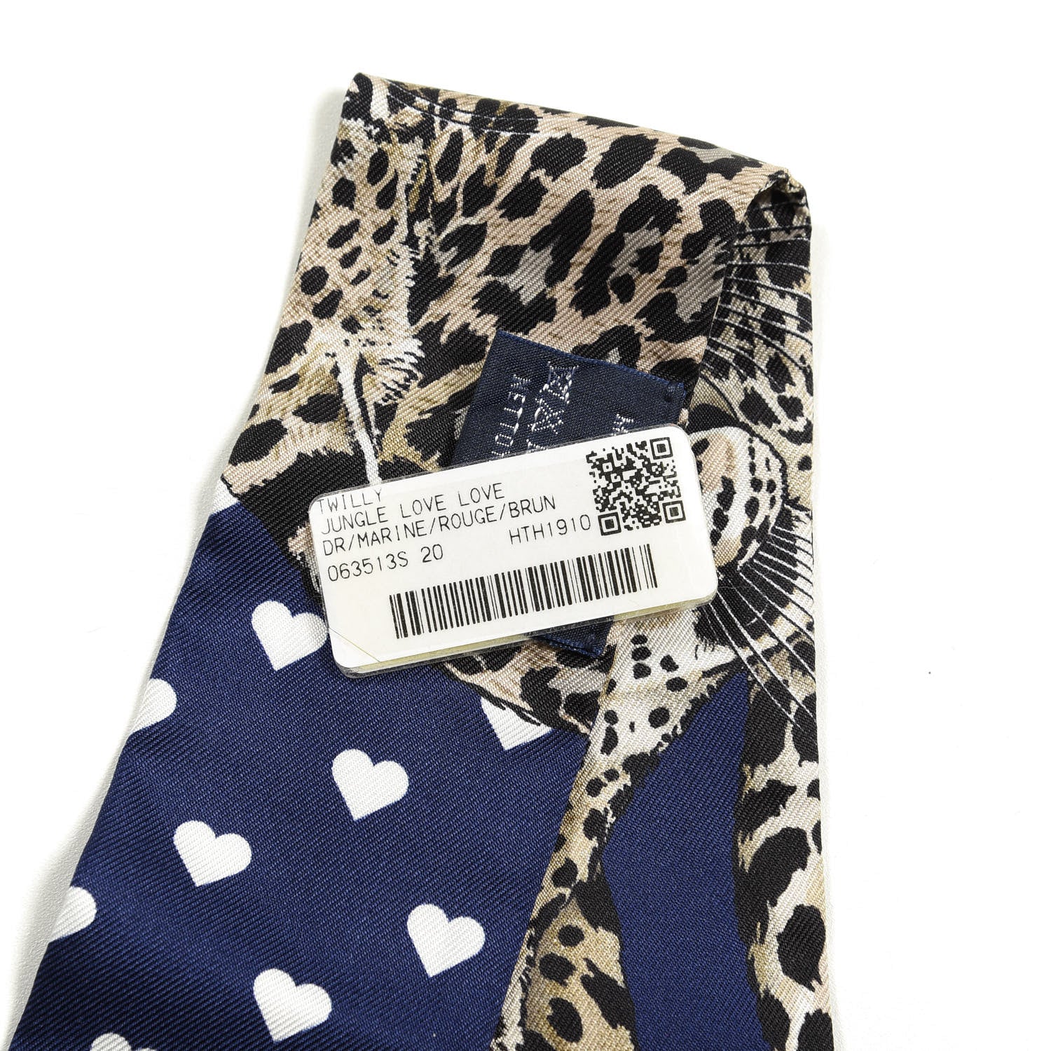 Hermes Silk Jungle Love Twilly Marine Rouge Brun 3 of 3