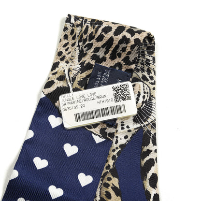 Hermes Silk Jungle Love Twilly Marine Rouge Brun 3 of 3