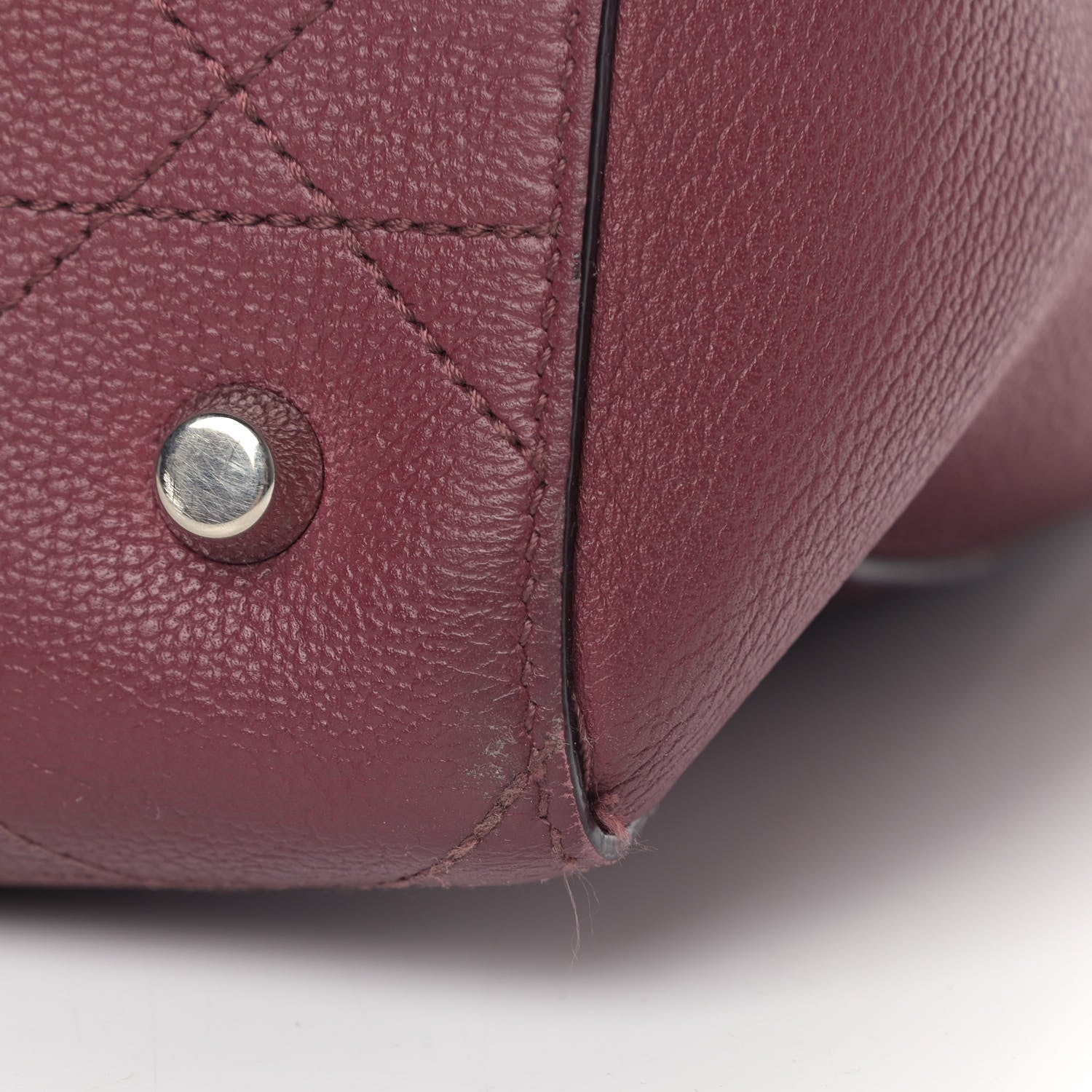 Christian Dior Grained Calfskin Cannage Medium Ultradior Tote Burgundy 8 of 13
