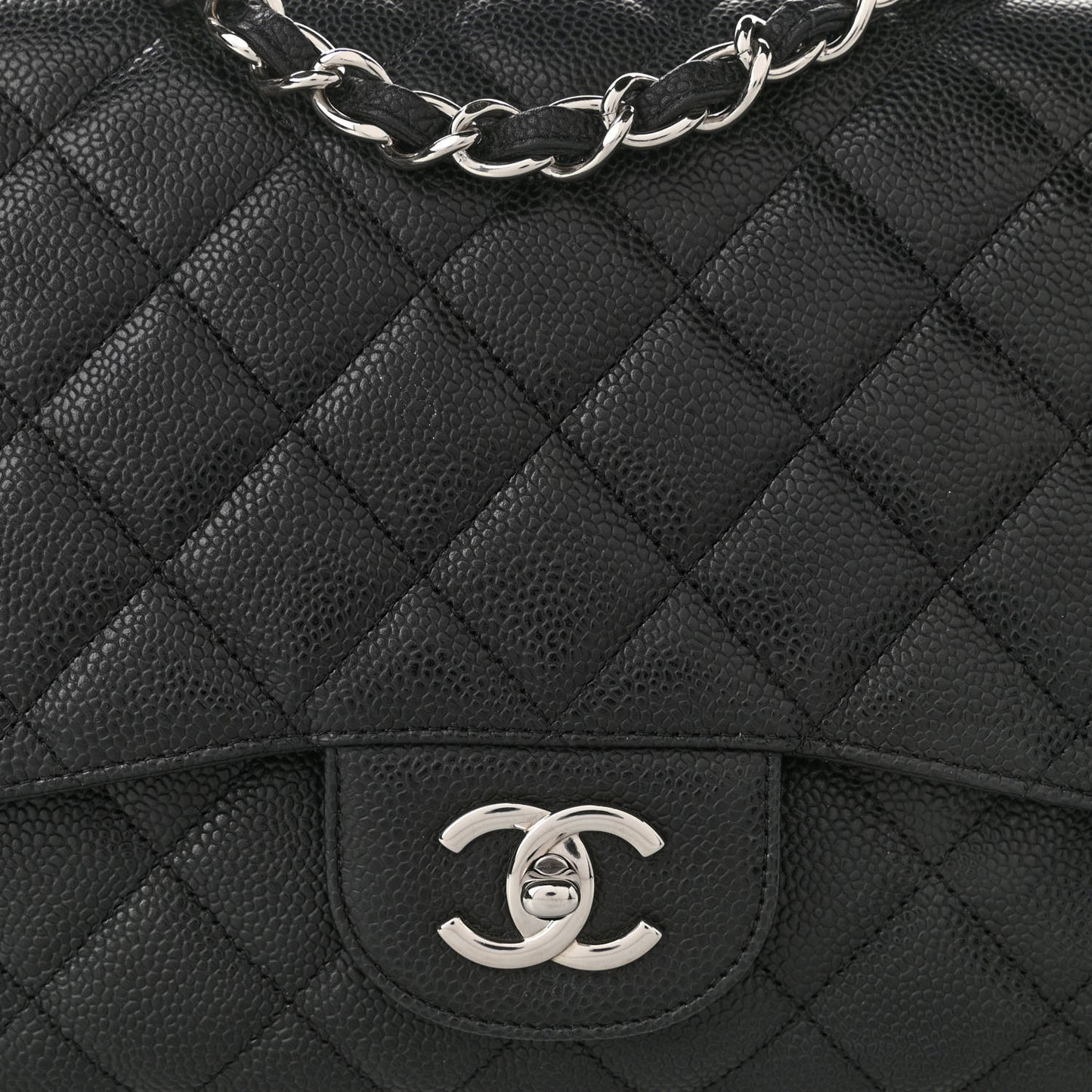 Caviar Quilted Jumbo Single Flap Black
