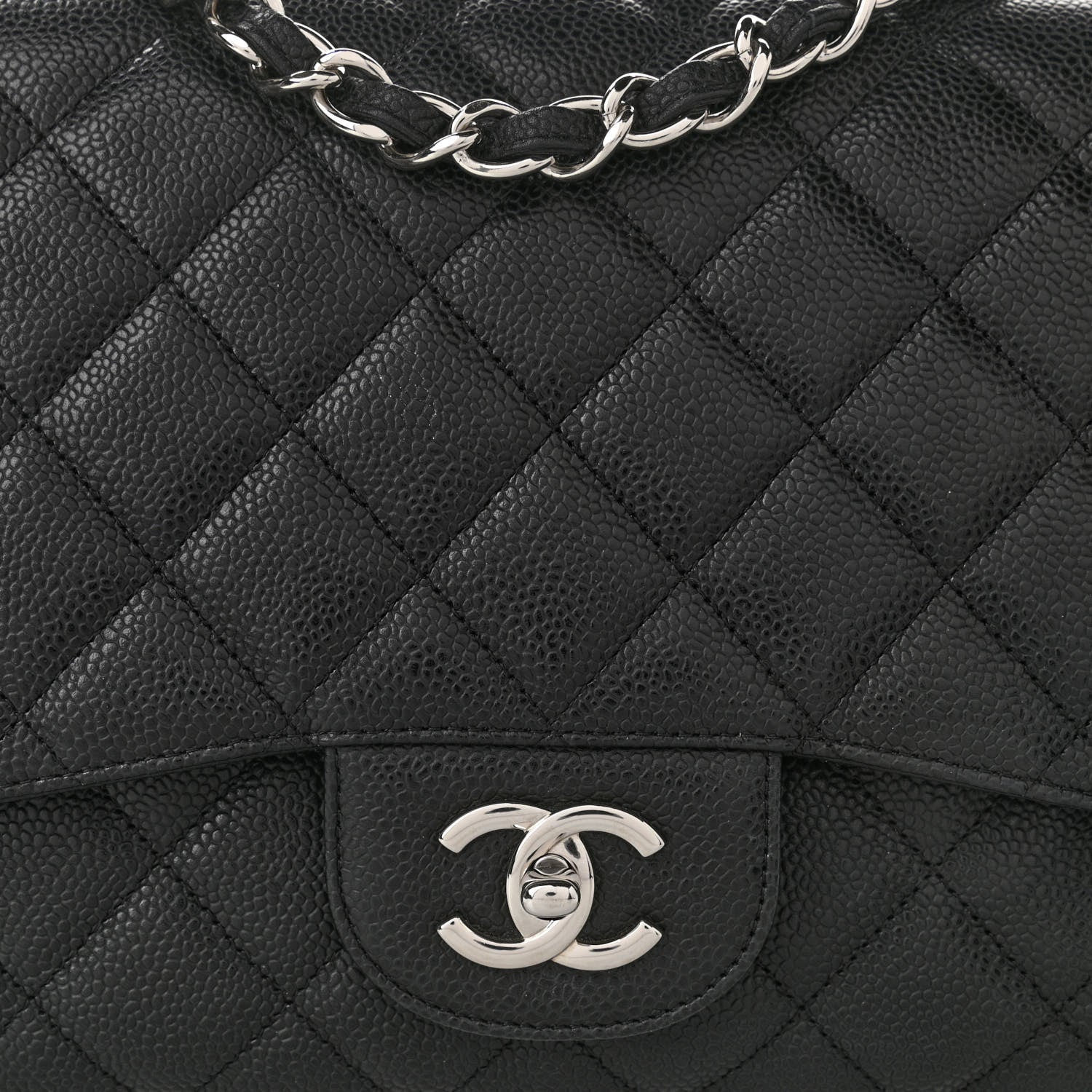 Chanel Caviar Quilted Jumbo Single Flap Black 6 of 10