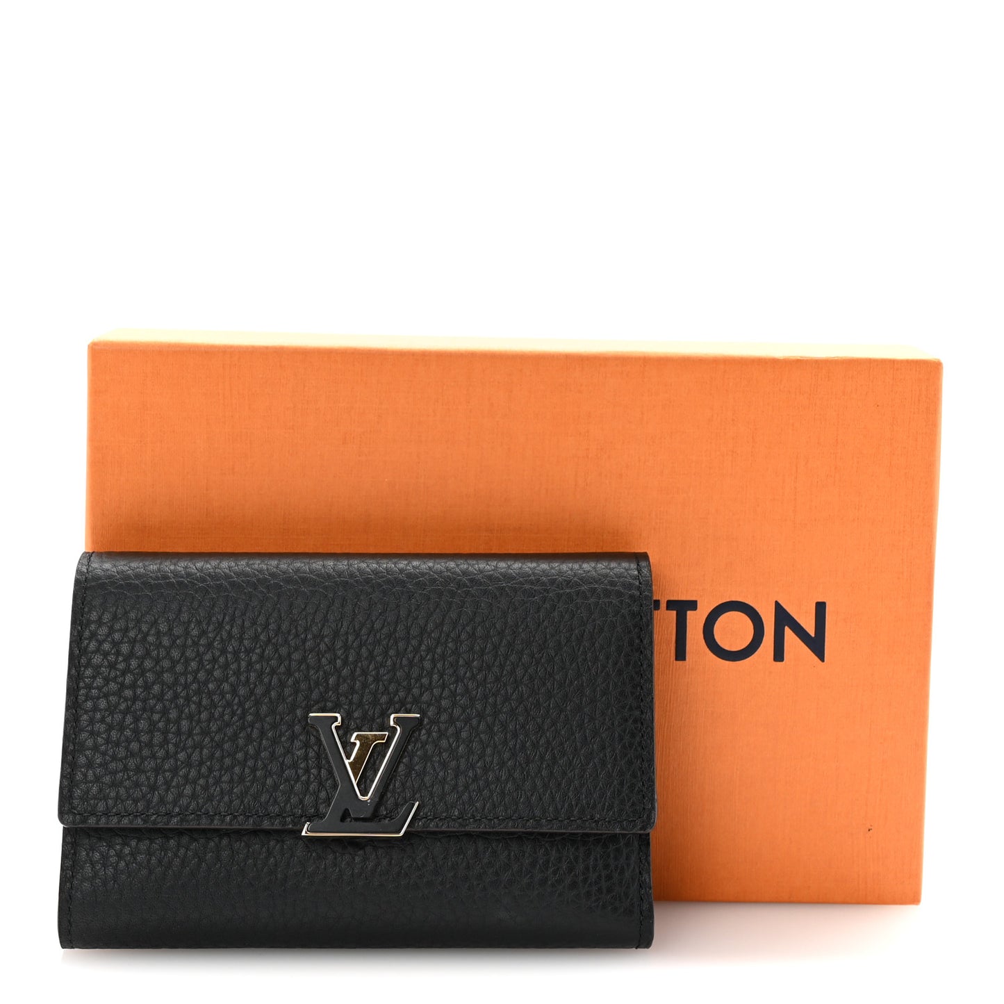 Taurillon Capucines Compact Wallet Black