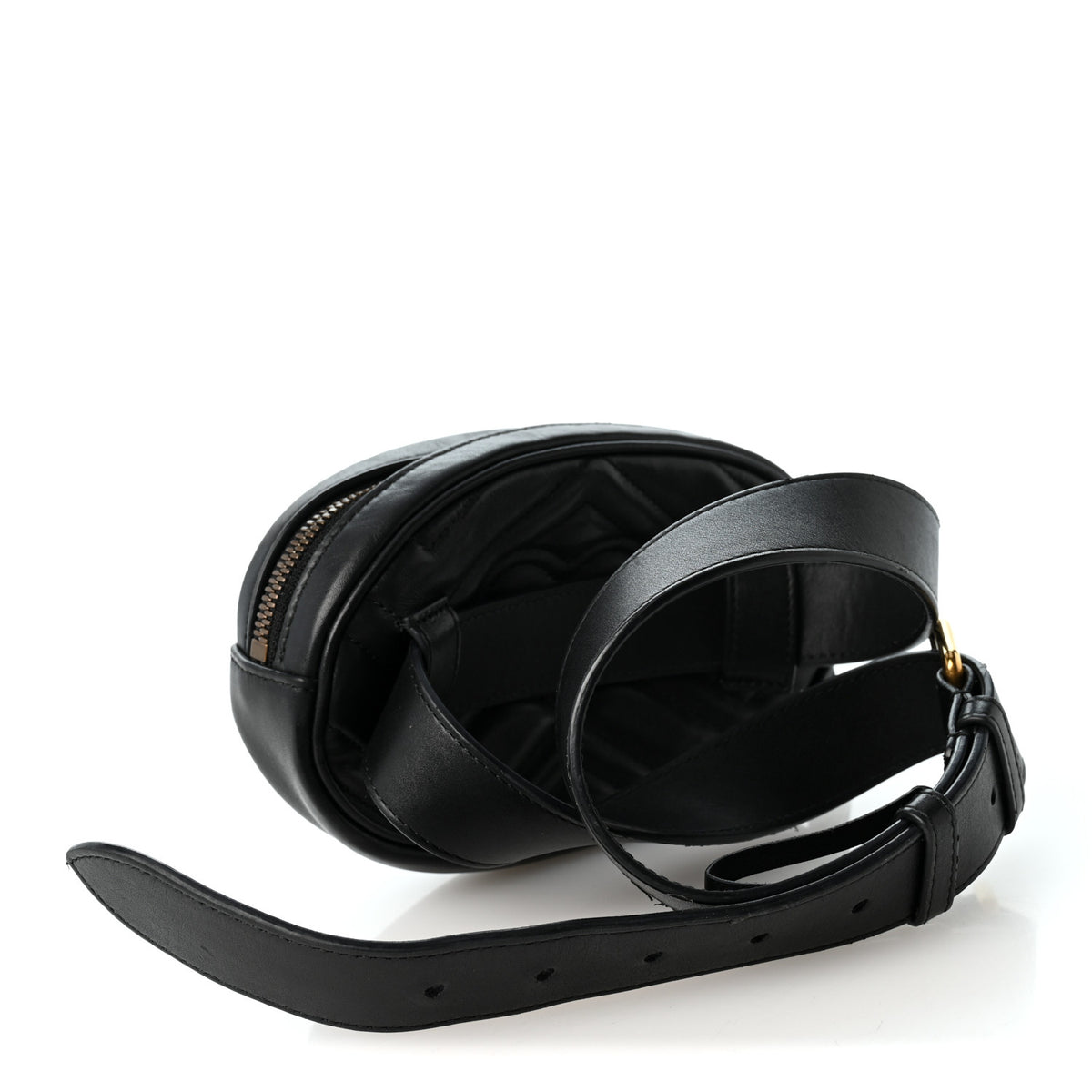 Calfskin Matelasse GG Marmont Belt Bag 85 34 Black