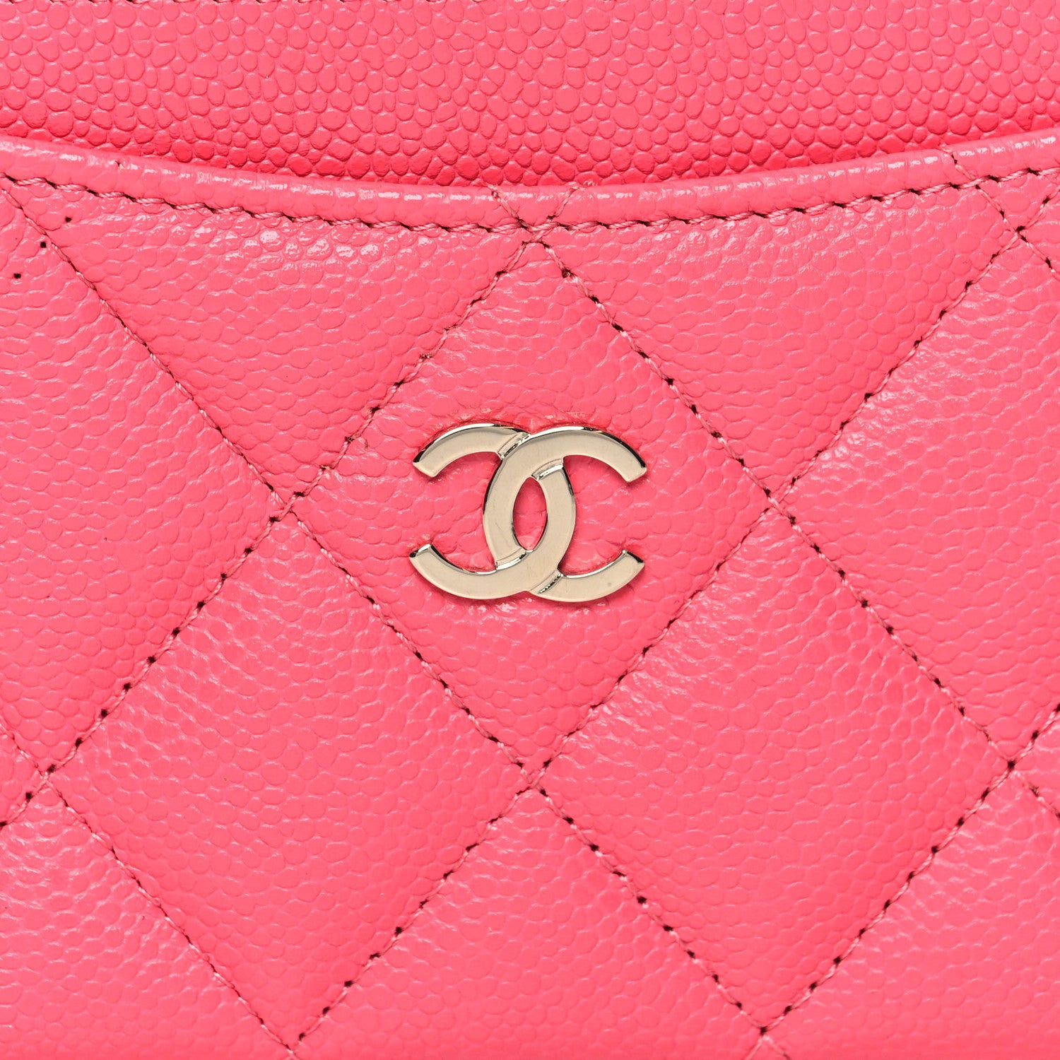Chanel Caviar Quilted Card Holder Pink 9 of 9