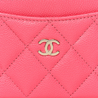 Chanel Caviar Quilted Card Holder Pink 9 of 9