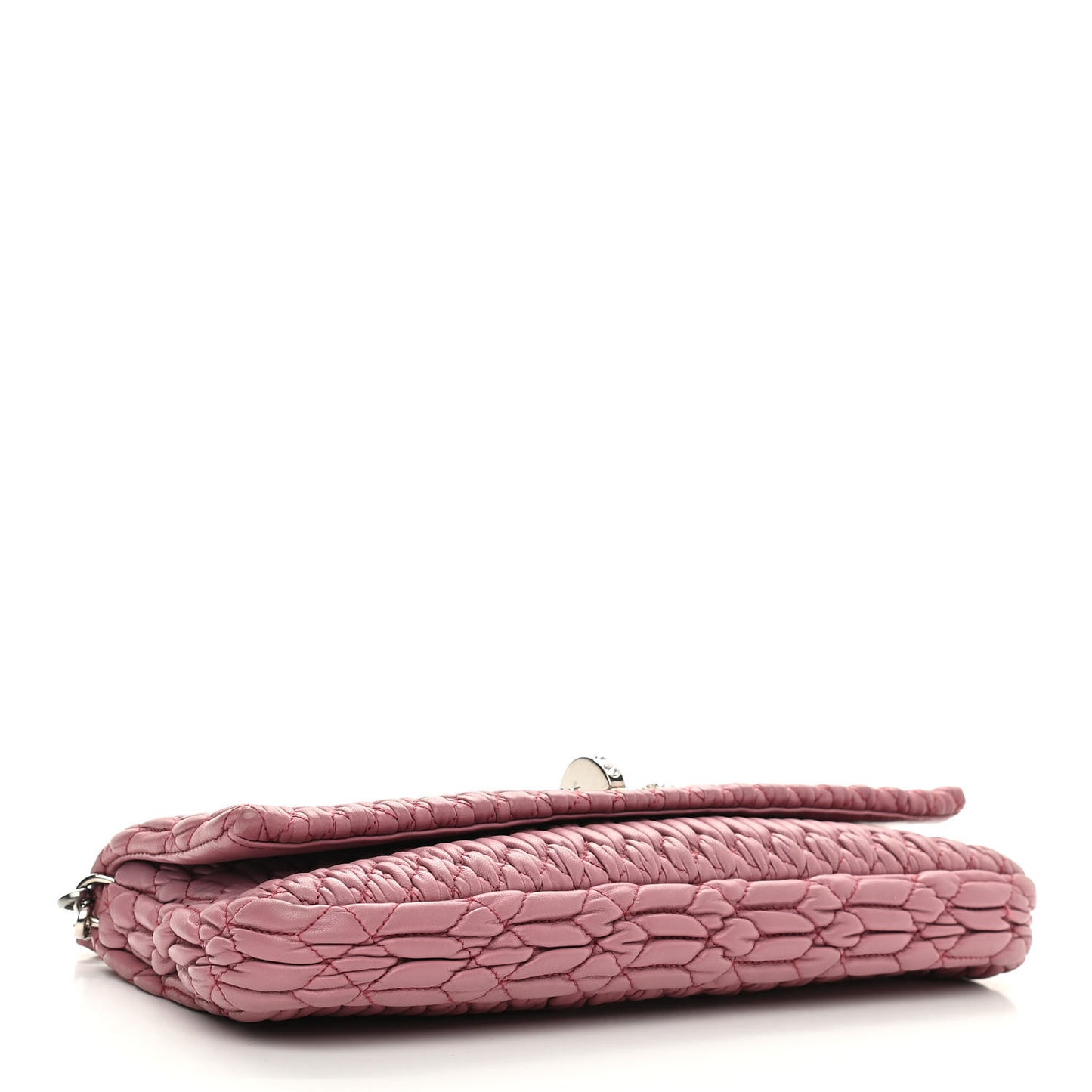Nappa Matelasse Crystal Flap Clutch Rosa