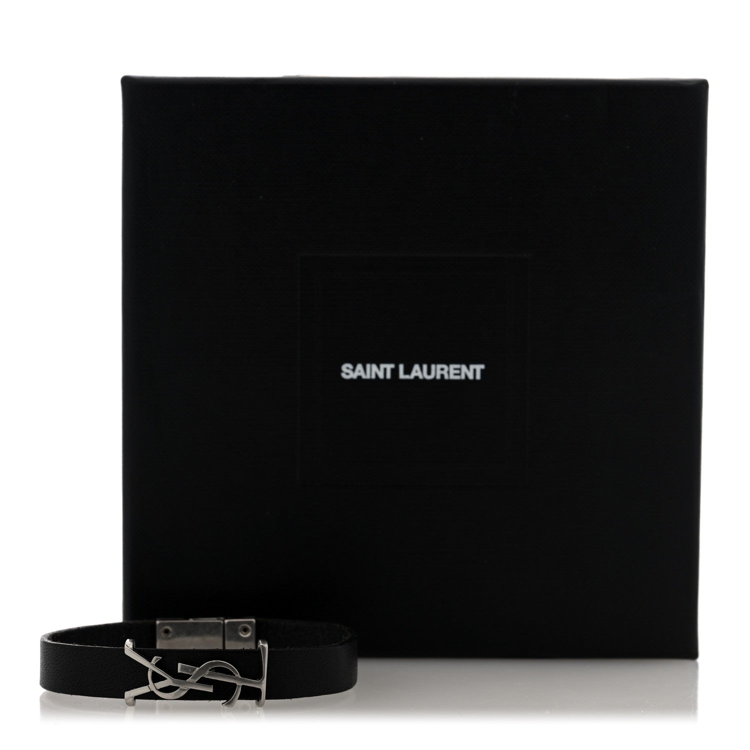 Saint Laurent Calfskin Opyum Bracelet Black 4 of 4