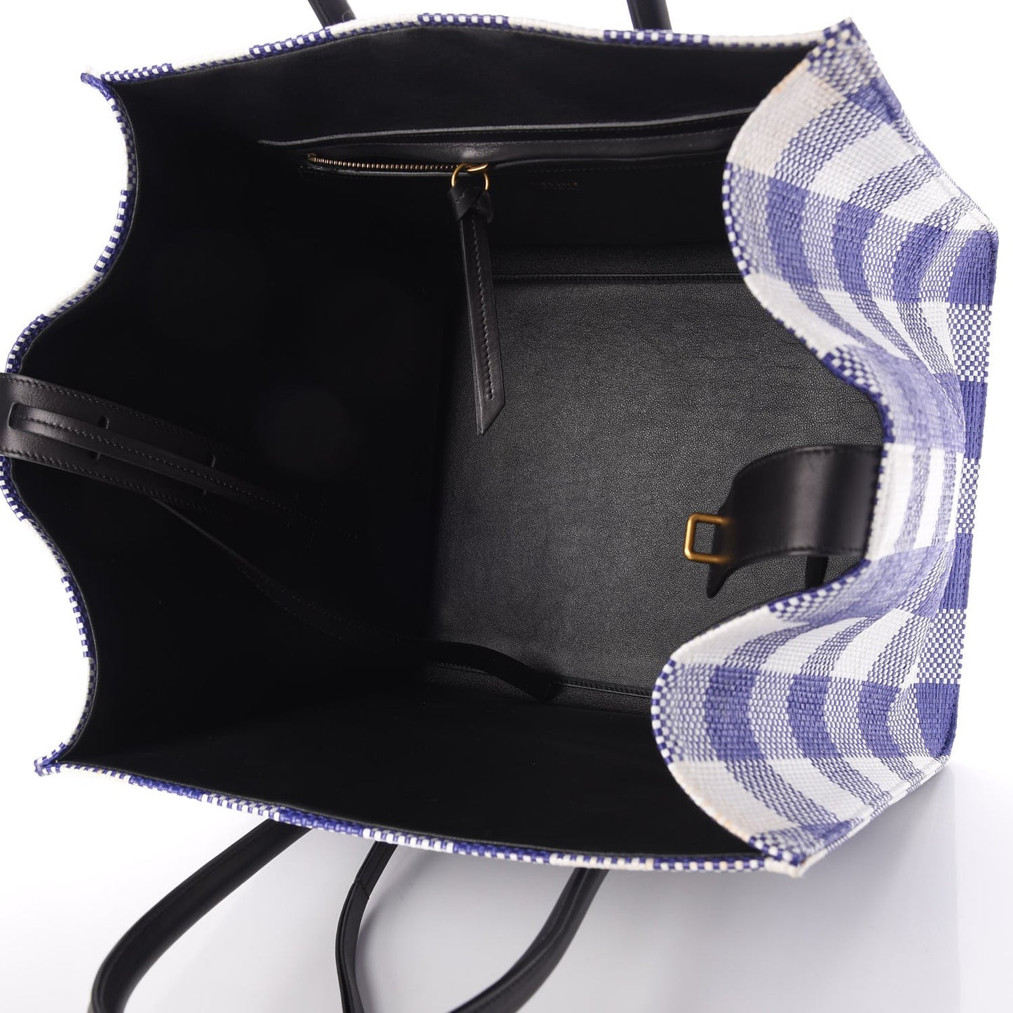 Gingham Woven Medium Phantom Luggage Cobalt