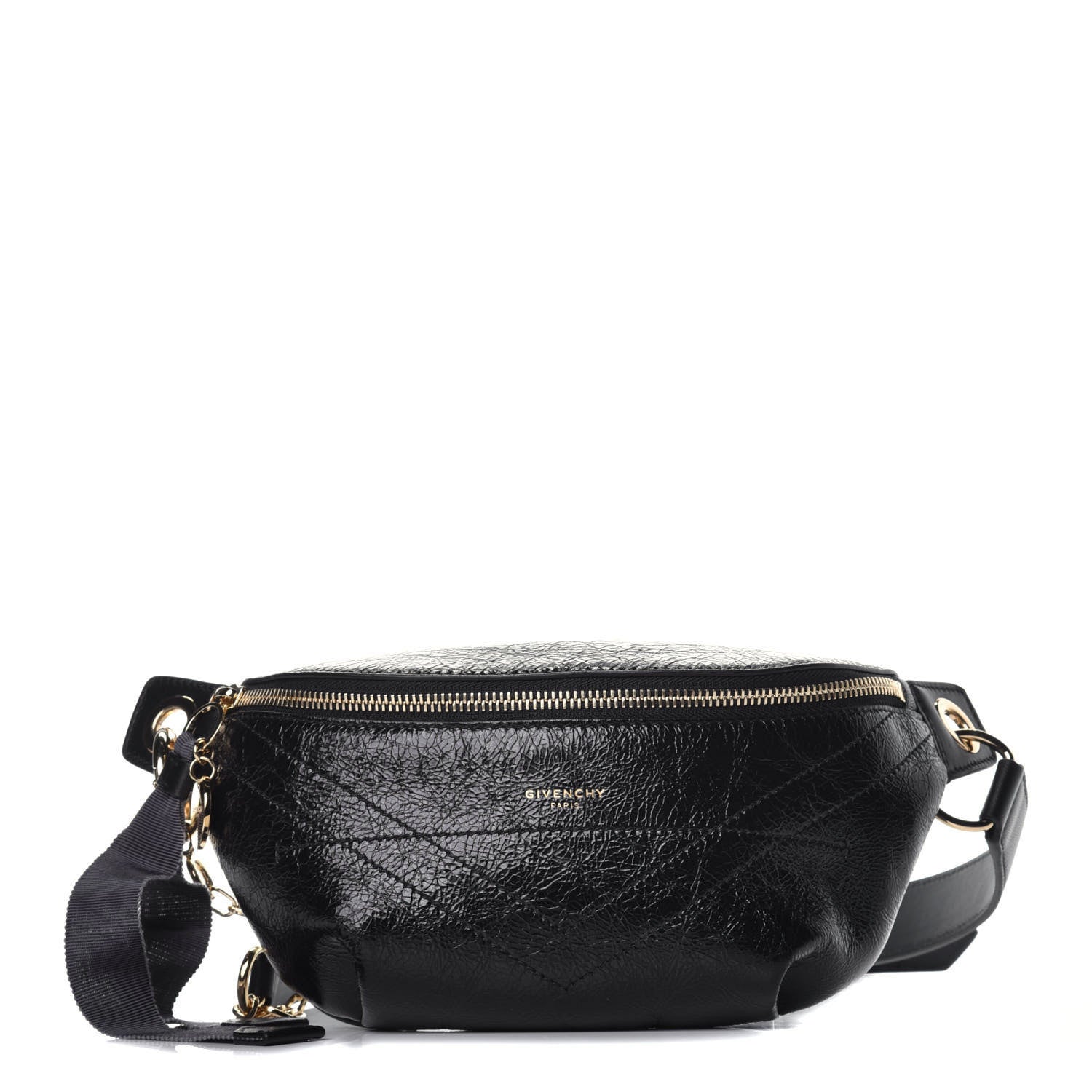 Givenchy Crackle Calfskin ID Belt Bag Black 1 of 9