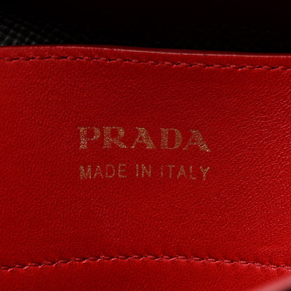 Prada Saffiano Cuir Medium Double Bag Black Fuoco 7 of 17