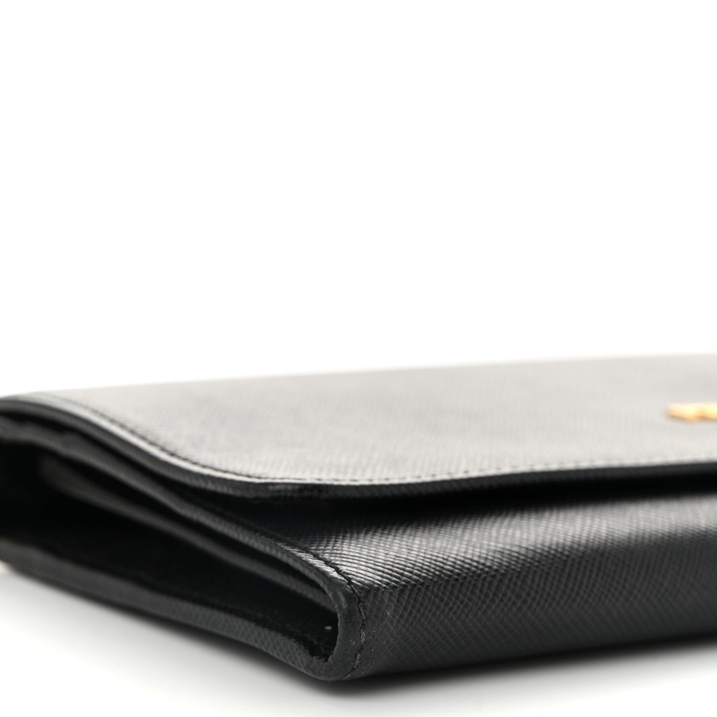 Saffiano Metal Oro Chain Wallet Black