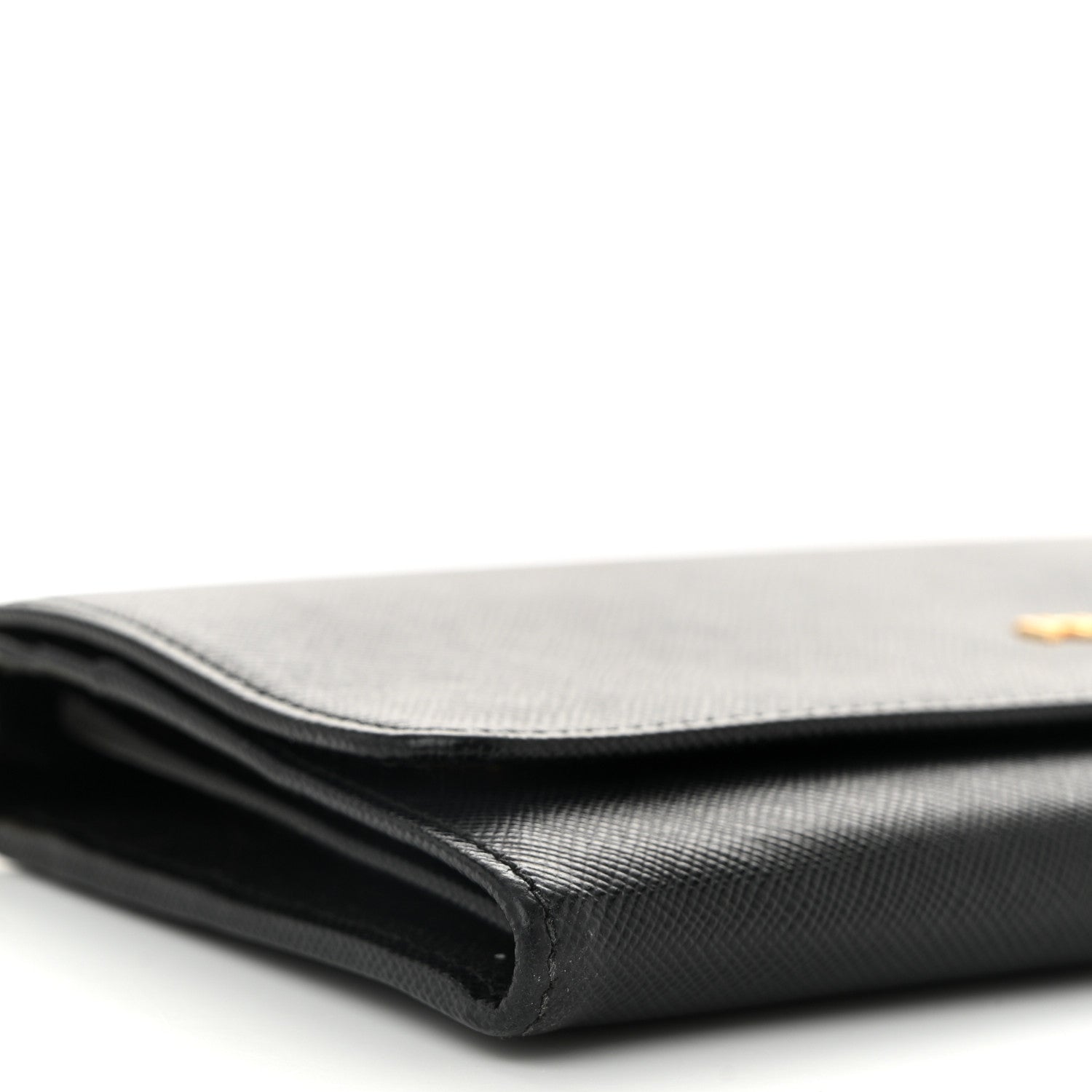 Prada Saffiano Metal Oro Chain Wallet Black 8 of 12