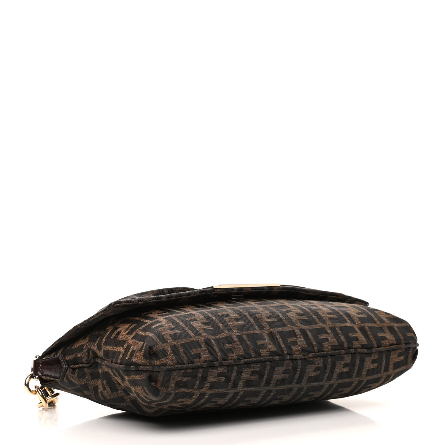 Fendi Zucca Patent Large Mia Shoulder Flap Tobacco 3 of 10