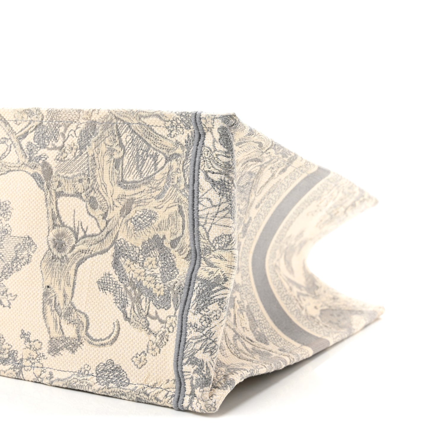 Canvas Embroidered Large Dioriviera Toile De Jouy Book Tote Gray