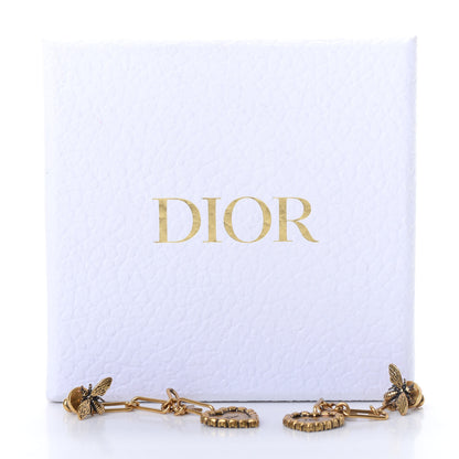 Christian Dior Metal Crystal Heart J'adior Drop Earrings Gold 5 of 5